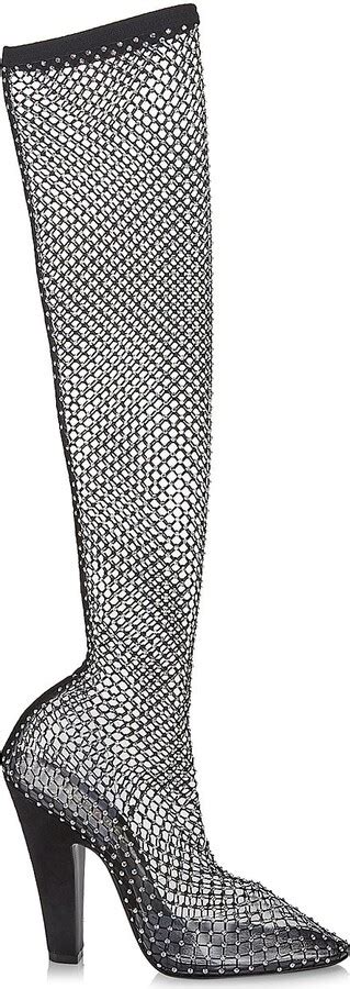 st laurent koller rhinestone mesh